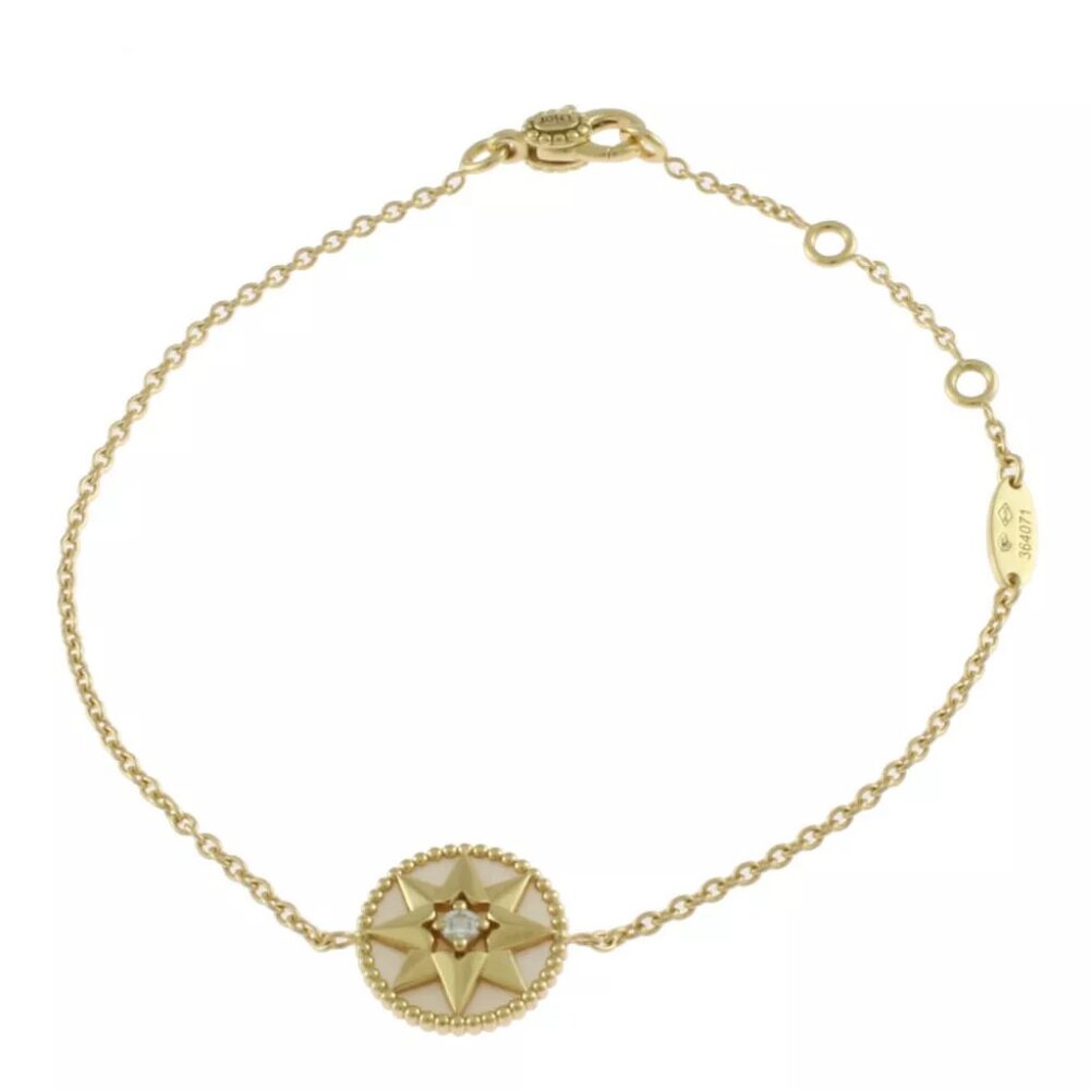 Dior Bracelet K18 yellow gold Mother of pearl diamond Rose devan used